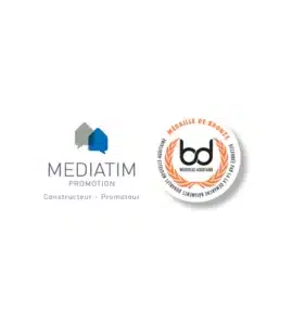Logo Mediatim Promotion et médaille de bronze Bâtiments Durables Nouvelle-Aquitaine