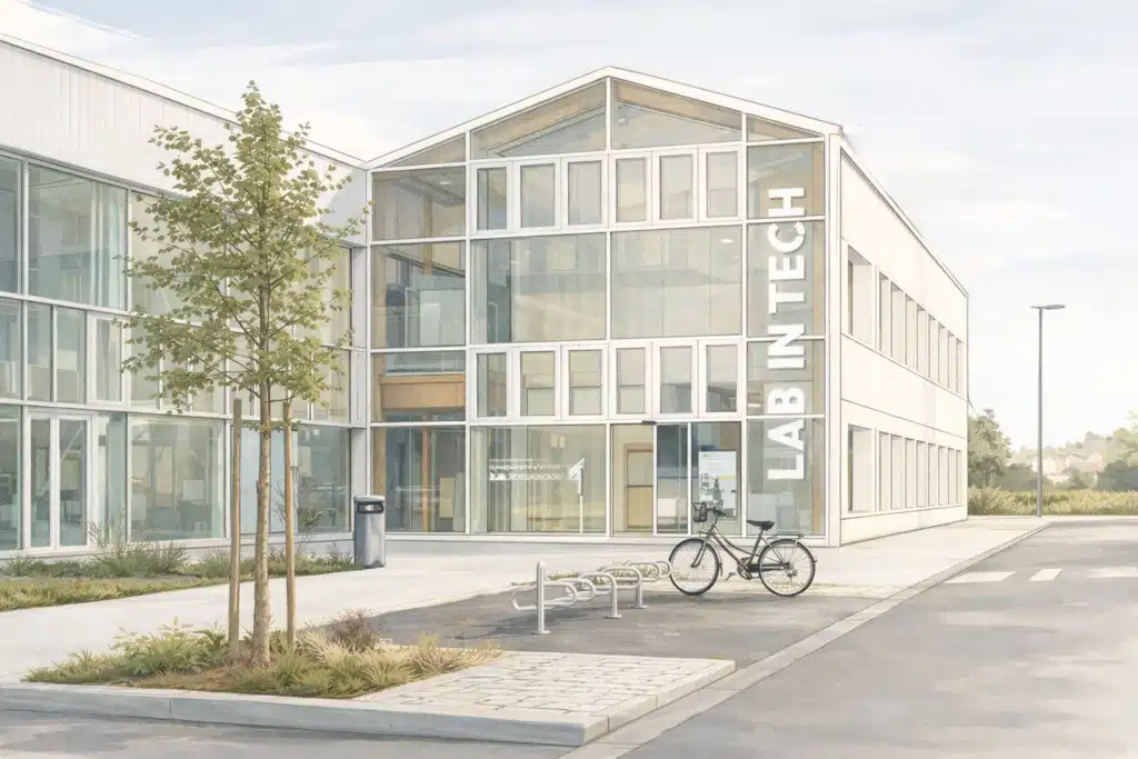 bâtiment du labintech et de Tipee en dessin